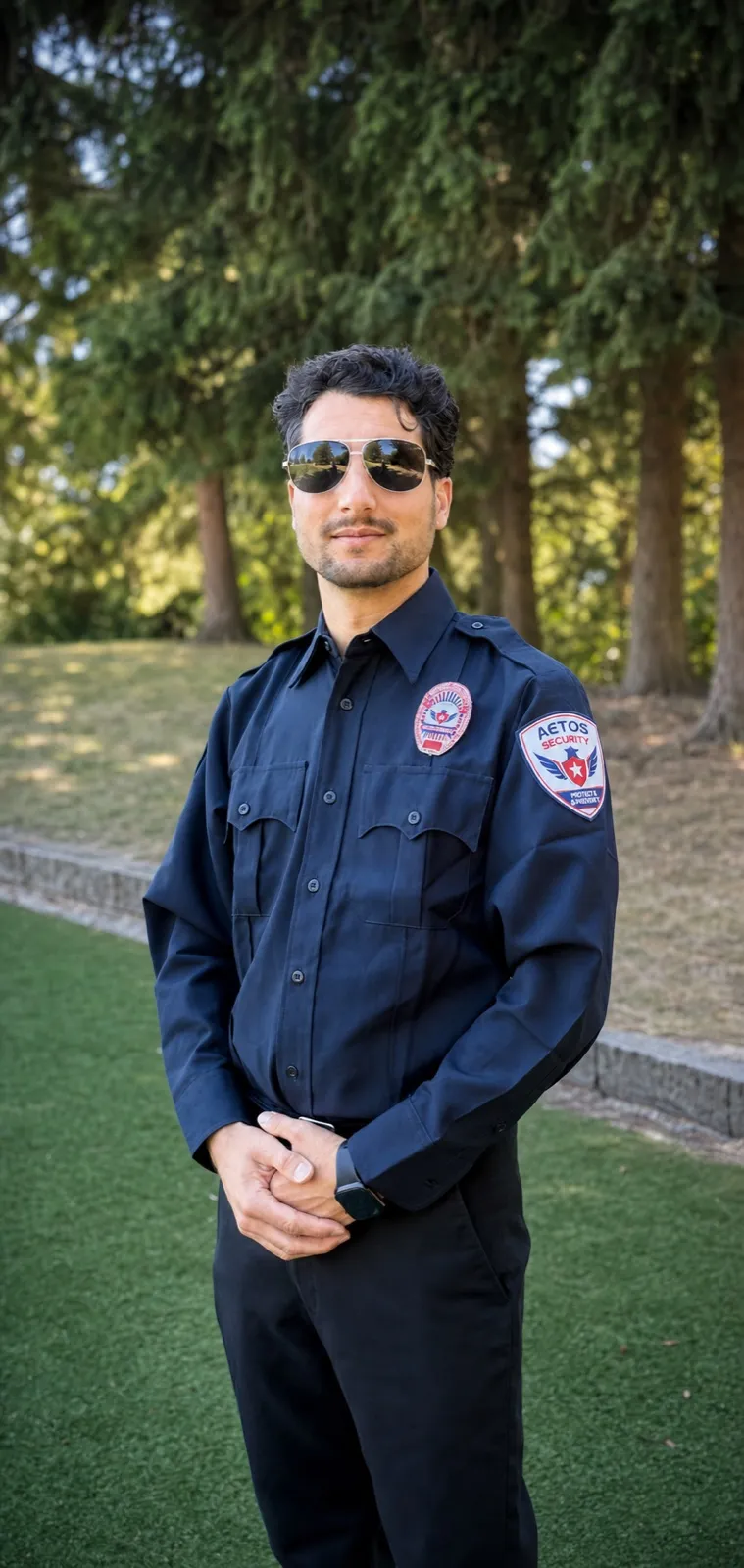 Aetos Security officer — professional presence