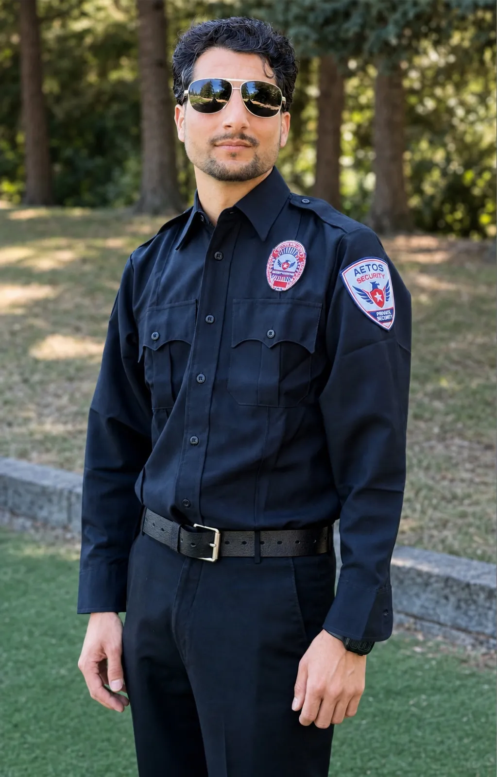 Aetos Security officer in professional uniform