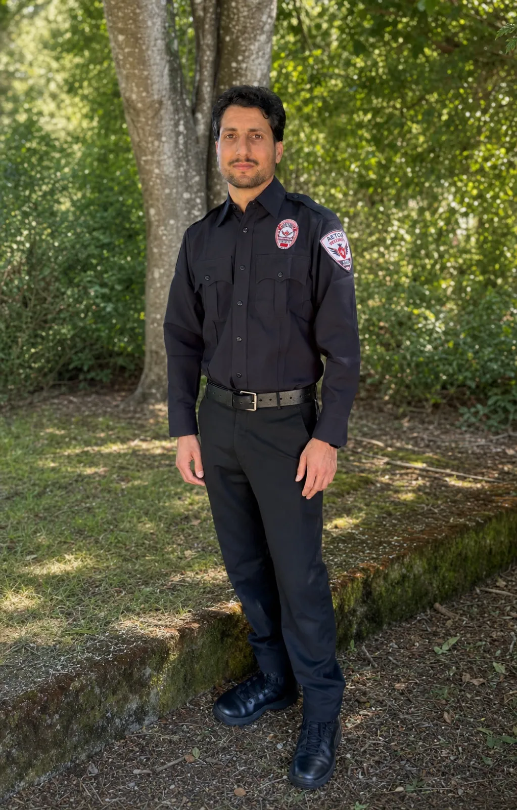 Professional Aetos Security unarmed guard officer